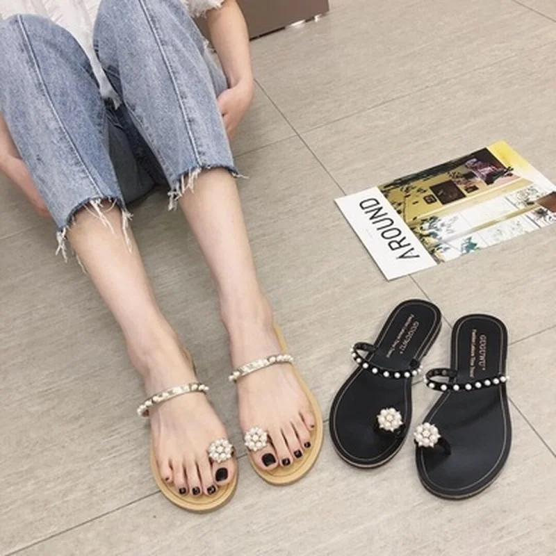 2021 летние сетчатые шлепанцы с красным жемчугом женская уличная одежда носком