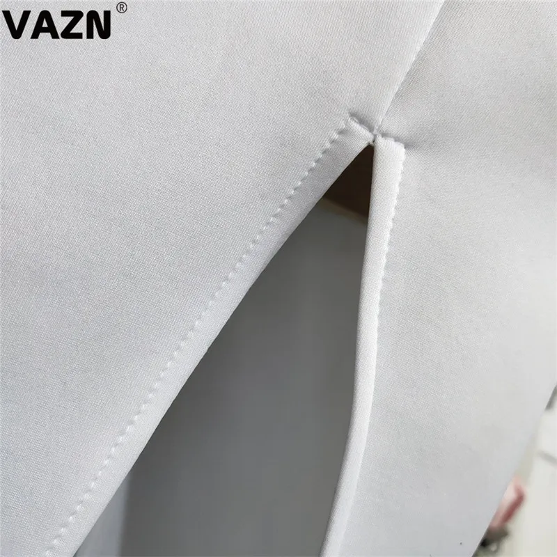 Женское платье макси VAZN белое тонкое Клубное с открытой спиной глубоким v