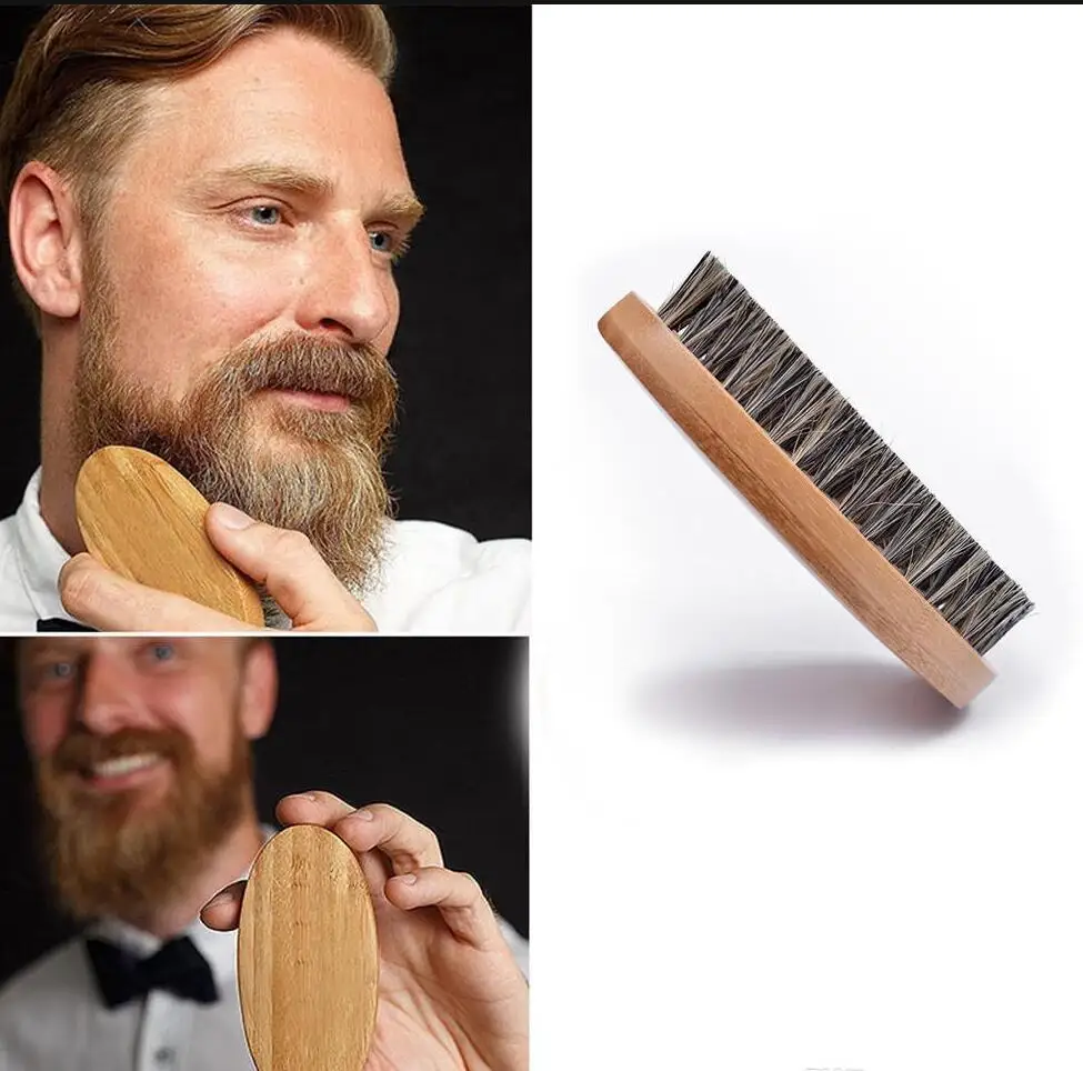 

Natural Boar Bristle Beard Brush For Men Bamboo Face Massage That Works Wonders To Comb Beards and Mustache#8821