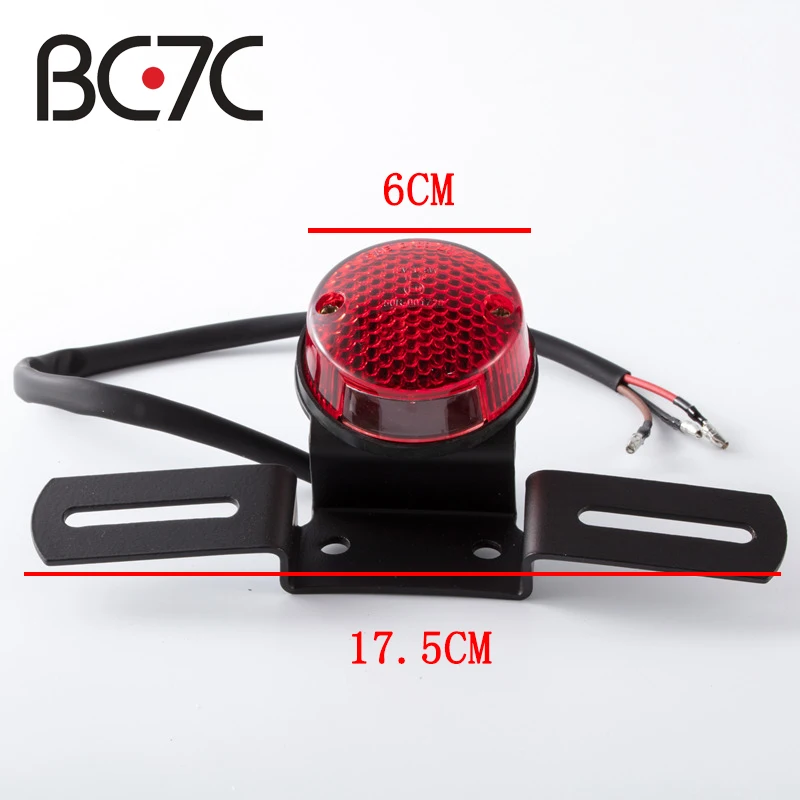 Мотоциклетный Ретро красный круглый стоп сигнал с кронштейном для Harley круиз