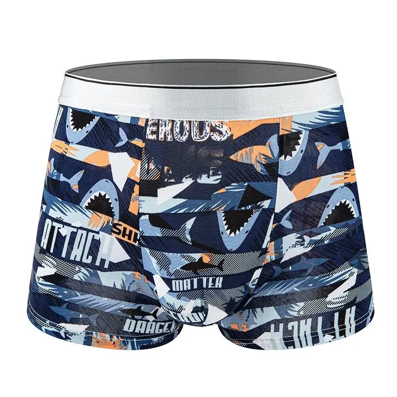 7Pcs/Lot Men Boxers Underwear Ice Silk Underpants Comfortable Man's Underwear Sexy Fashion Quick-drying Men Panty