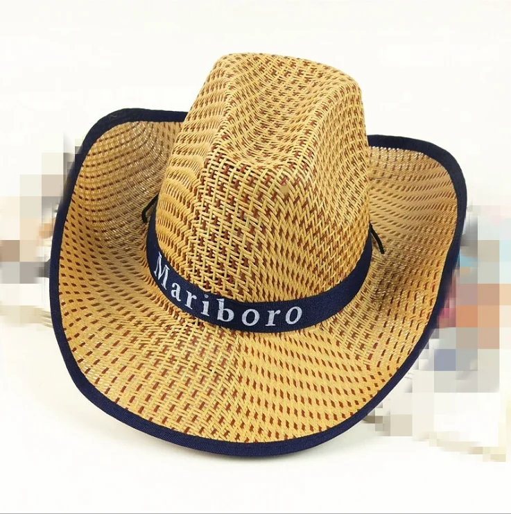 Tourism large brim casual straw hat men's and women's protection sun summer cowboy | Аксессуары для одежды
