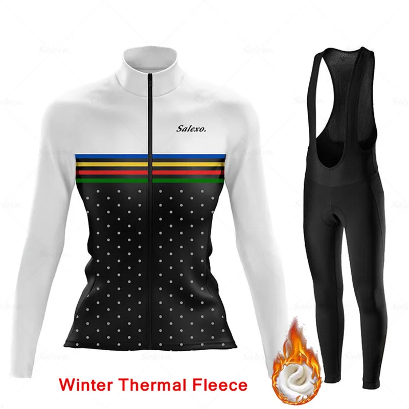

2022 New Women Winter Fleece Cycling Jersey Set Keep Warm Cycling Clothing Mountian Bike Bicycle Clothes Ropa Maillot Ciclismo