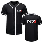 Мужская футболка с коротким рукавом, Повседневный Кардиган с принтом логотипа N7, летний сезон