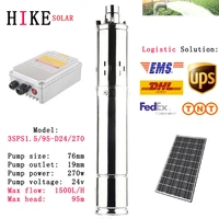 hike solar equipment 24v 3 inch series stainless steel deep well submersible borehole solar pump model 3sps1 595 d24270