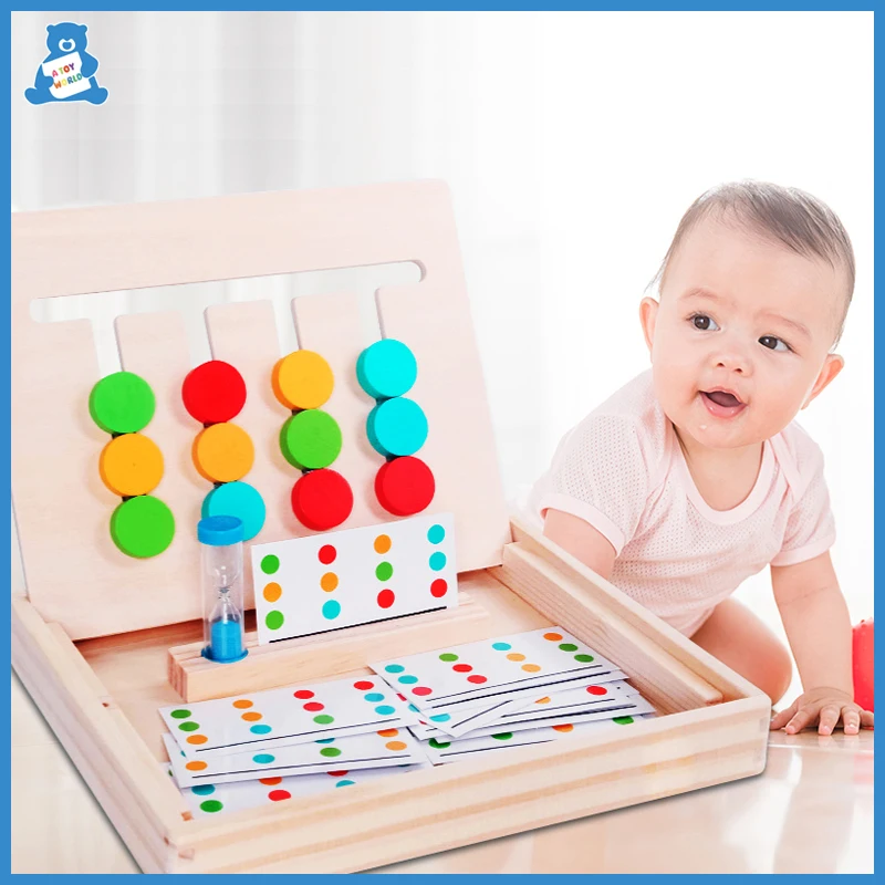 

Children Wooden Toys Color Geometry Pairing Game Logical Reasoning Training Wooden Blocks Montessori Educational Toys for Kids