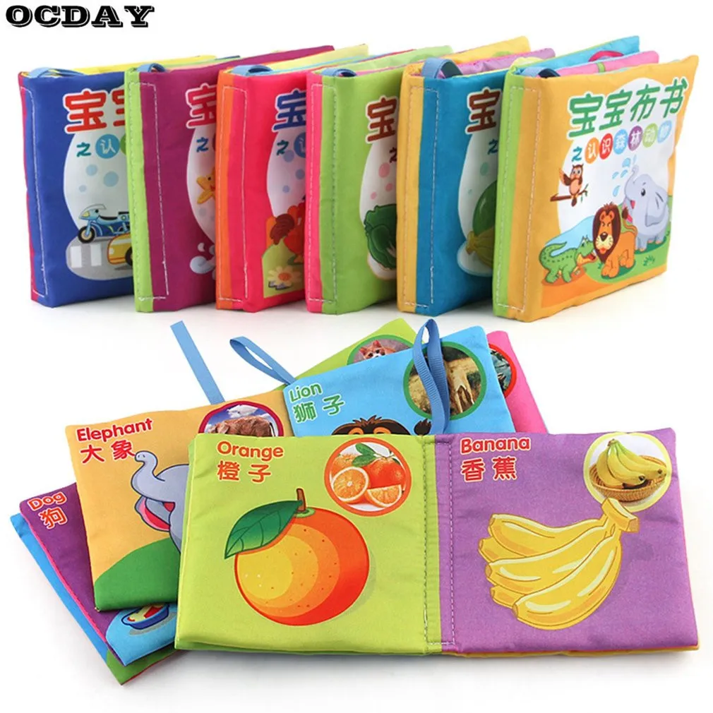 

Soft Cloth Book Colorful Cartoon Printed English Reading Book Toys Baby Kids Child Early Educationa Toy Anti-tear Recognize Gift