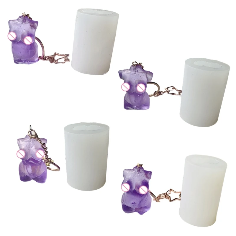 

E56A 3D Female Model Keychain Epoxy Resin Mold Pendant Casting Silicone Mould DIY Crafts Jewelry Home Decorations Casting Tools