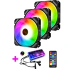 Вентилятор RGB для компьютера, 5 В, 12 см, для нормального или музыкального управления, поддержка MOBO 5 В, AURA SYNC Light Rhythm Style