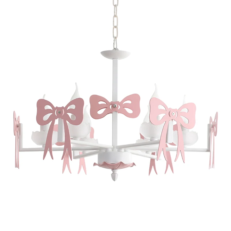 Детская лампа с розовой лентой для спальни светодиодный светильник бантом