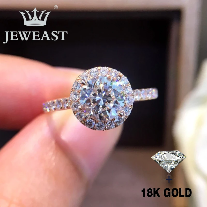 

Natural Diamond 18K Gold Pure Gold Ring Beautiful Gemstone Ring Good Upscale Trendy Classic Party Fine Jewelry Hot Sell New 2020