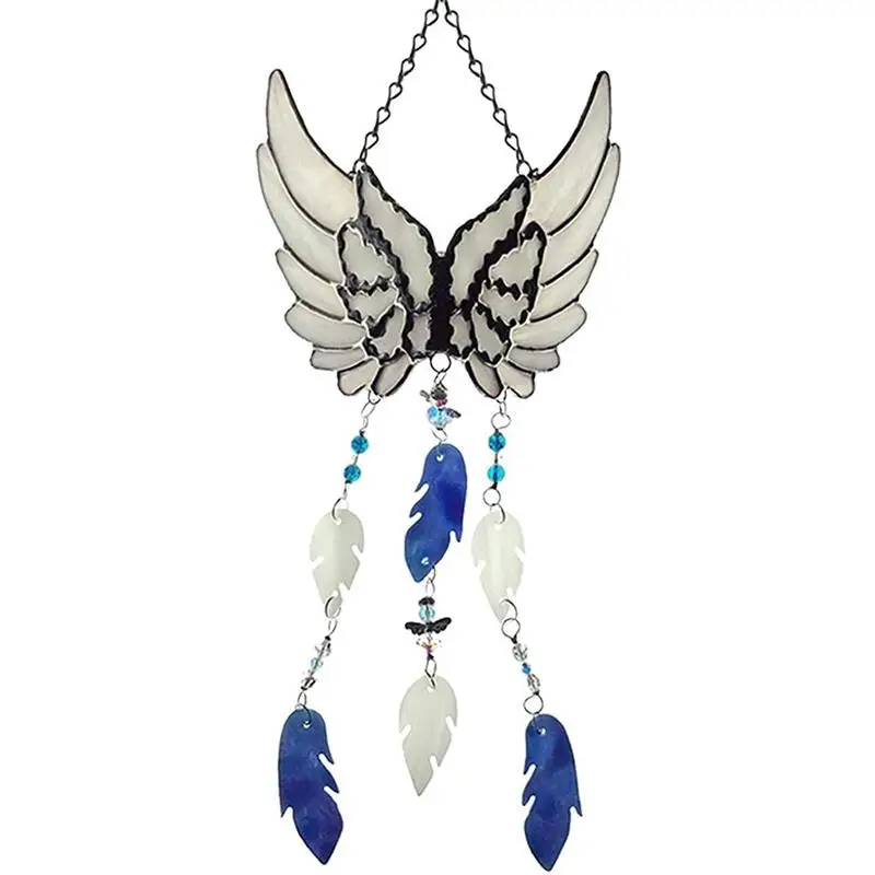 

Angel Wing Wind Chimes Glass Crystal Hanging Decoration For Indoor Outdoor Wall Home Decor Kawaii Accessories Suncatcher Macrame