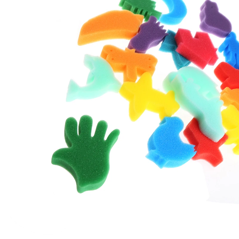 

24Pcs Sponge Set Children Kids Art Craft Painting DIY Toy Home Education School Drop shipping