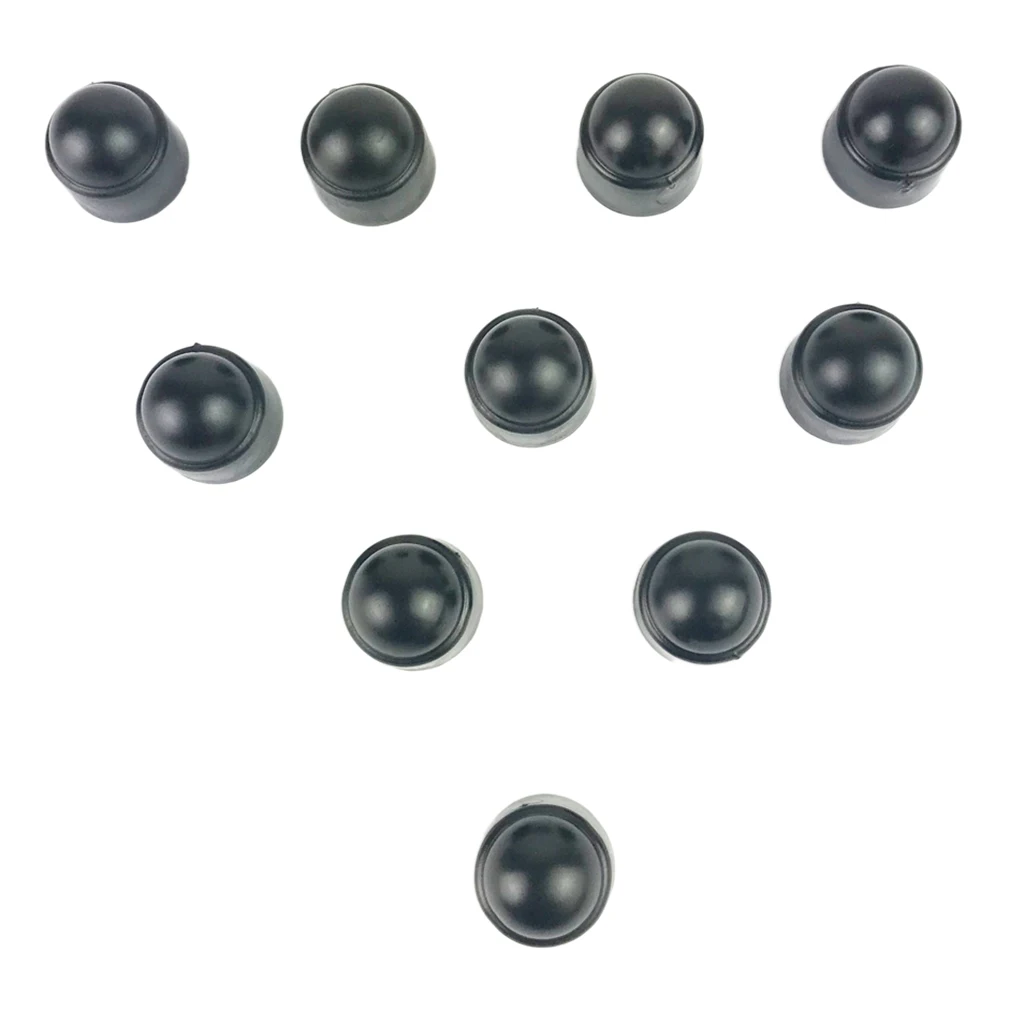 

Set of 10 18mm Car Wheel Lug Nut Hexagonal Bolt Cover Cap Protector Black M8