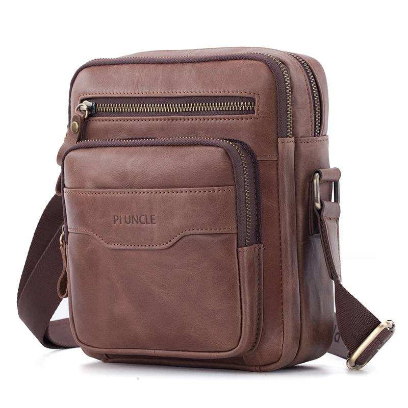 Сумка мессенджер мужская из натуральной воловьей кожи модный саквояж на плечо