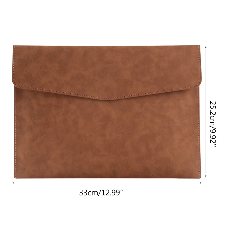 

Portable Meeting Document Bag Briefcase Waterproof Leather Document Bag Information Bag File Textbooks Contract Bag B2EA