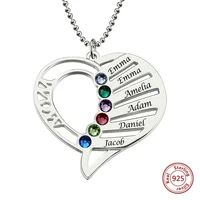 JrSr new Personalized925 Sterling Silver Engraved Name &  Birthstone Pendant Necklace 2020 woman fashion custom jewelry gift hot