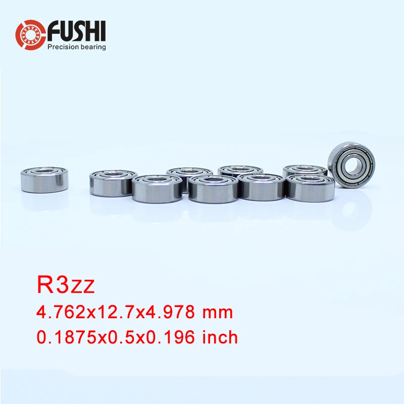 

R3ZZ Bearing ABEC-1 (10PCS) 3/16"x1/2"x0.196" inch Miniature R3 ZZ Ball Bearings R3Z For RC Models