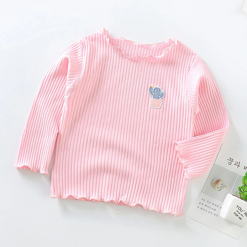 

Autumn Girls Cotton T-Shirt Fashion Kids Costume Pink Clothes Girls Top Long Sleeve Shirt Clothes Tees Casual Kids Blouse