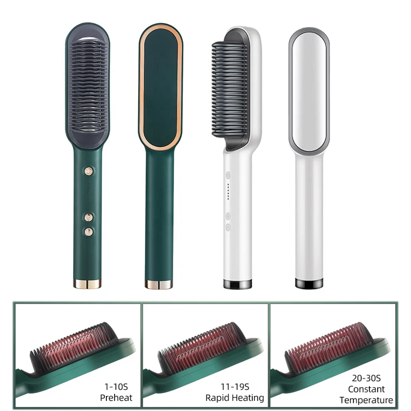 

2 In 1 Multifunctional Iron Hair Straightener Brush Heating Hair Hot Comb Brush Anti-Scald Straightening Brush Styler Tools