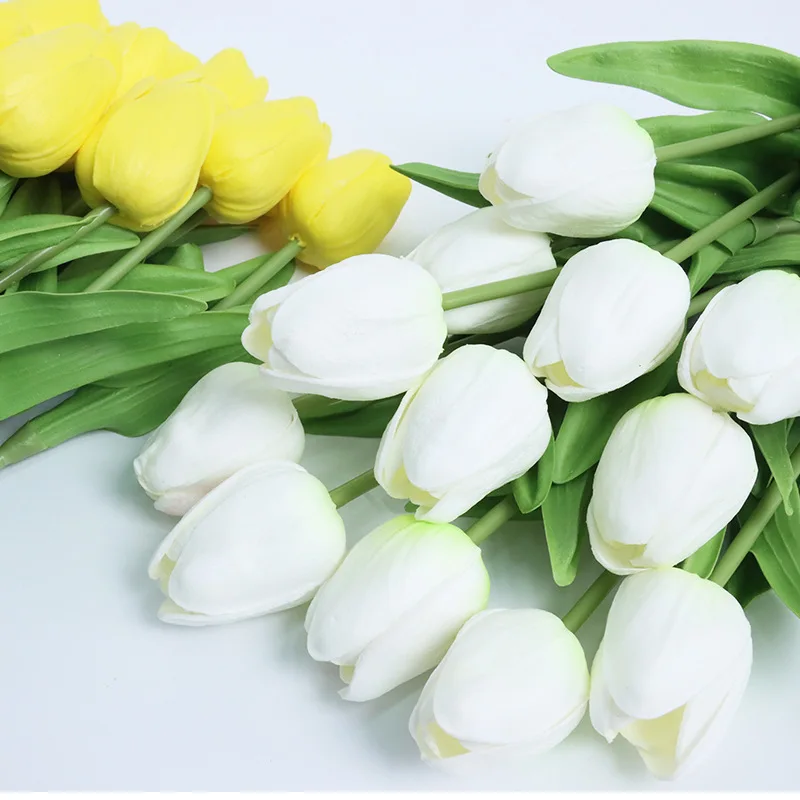 

5heads Artificial Tulip Real Touch PU Flower Wedding Bouquet Decor Living Room Garden Home Decoration DIY Tulip Fake Flower