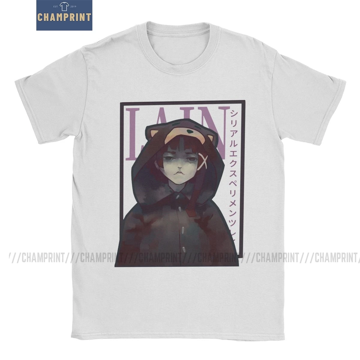 Футболка Lain для серийных экспериментов мужские футболки из 100% хлопка футболка с