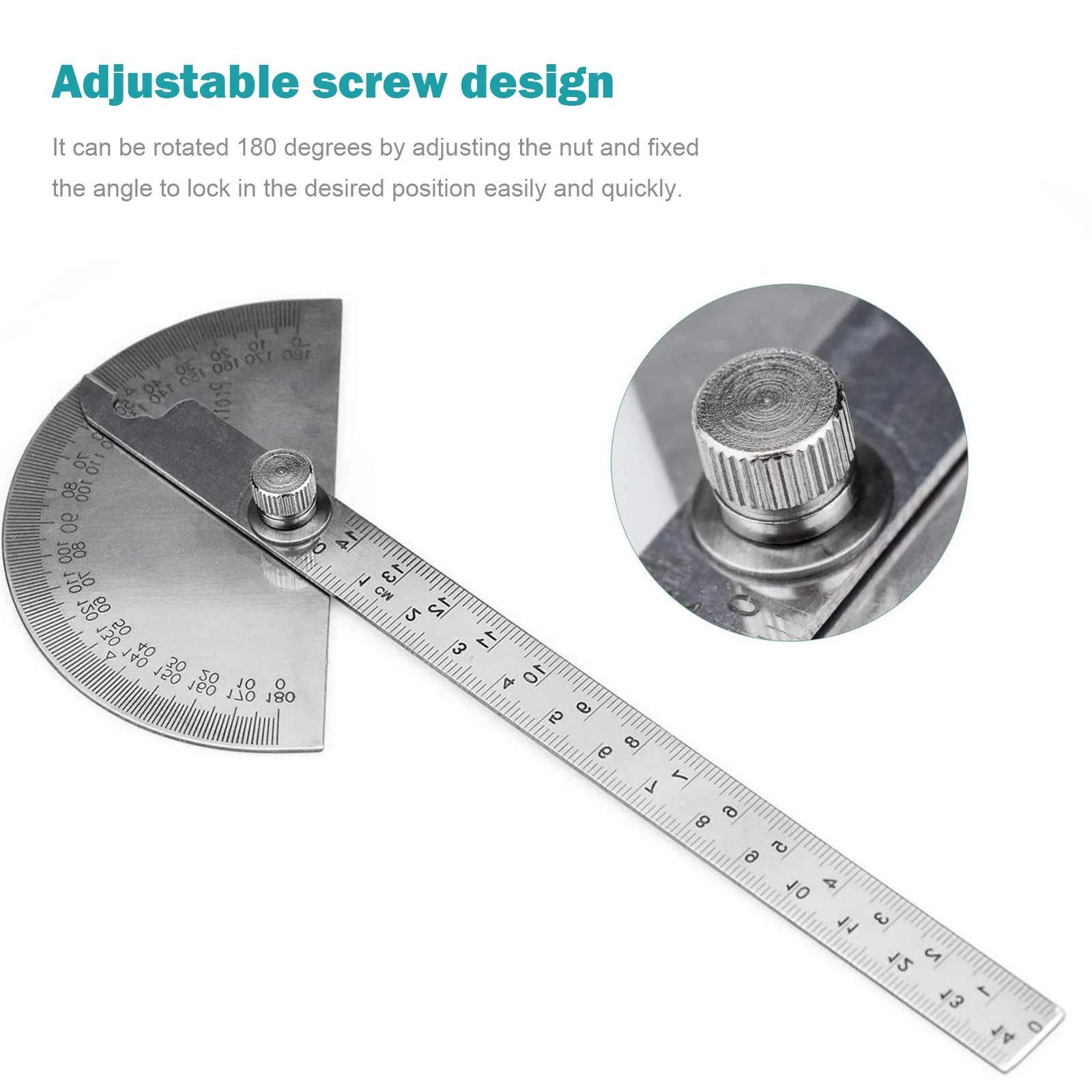 

0-180 Degrees Stainless Steel Protractor Universal Measuring Ruler for Construction Painting Drawing Woodworking Angle Ruler