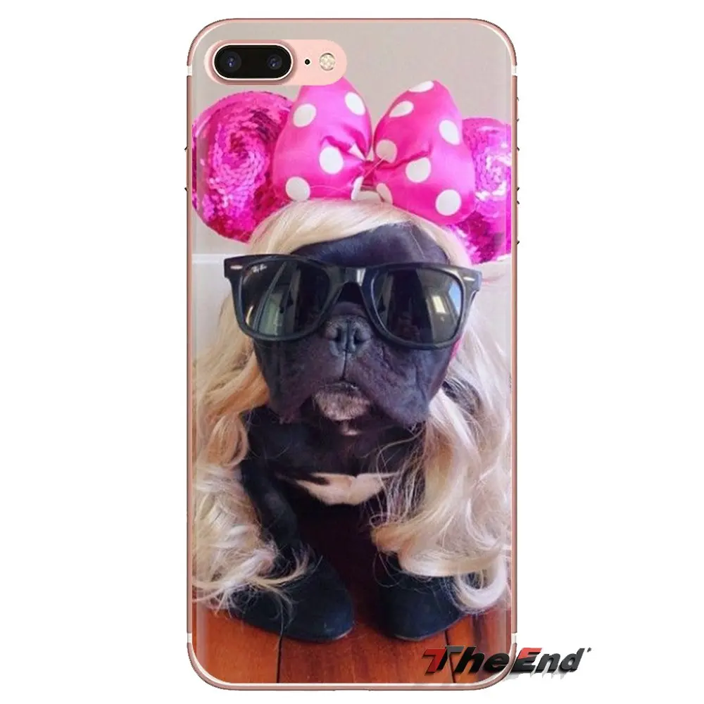 Мягкий прозрачный просвечивающийся чехол Чехлы Модный щенок бульдога собака для