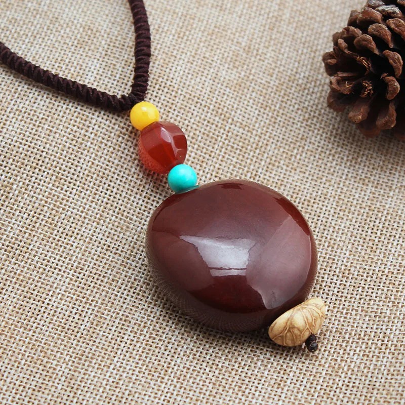 Модное этническое ожерелье камни винтажная тарелка ручная работа sanwoods винтажные