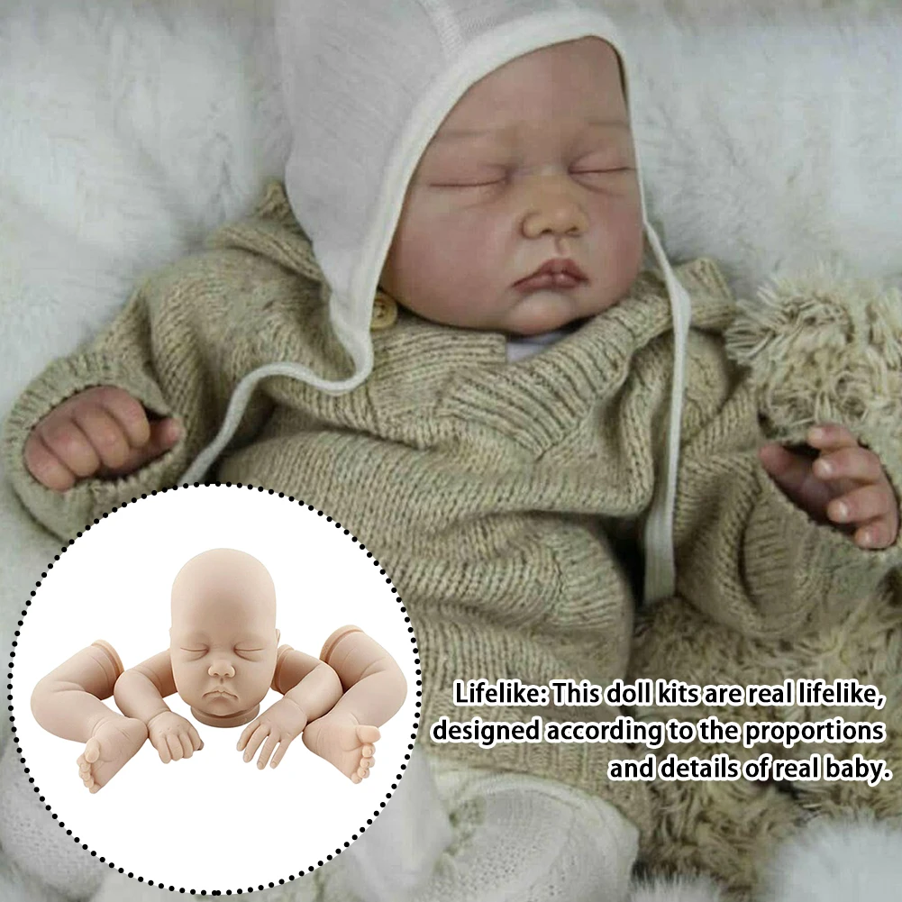 

22inch Soft Silicone Gift Blank Unpainted Home Simulation Reborn Doll Kit Baby Full Head Limb Unfinished DIY Mold Realistic