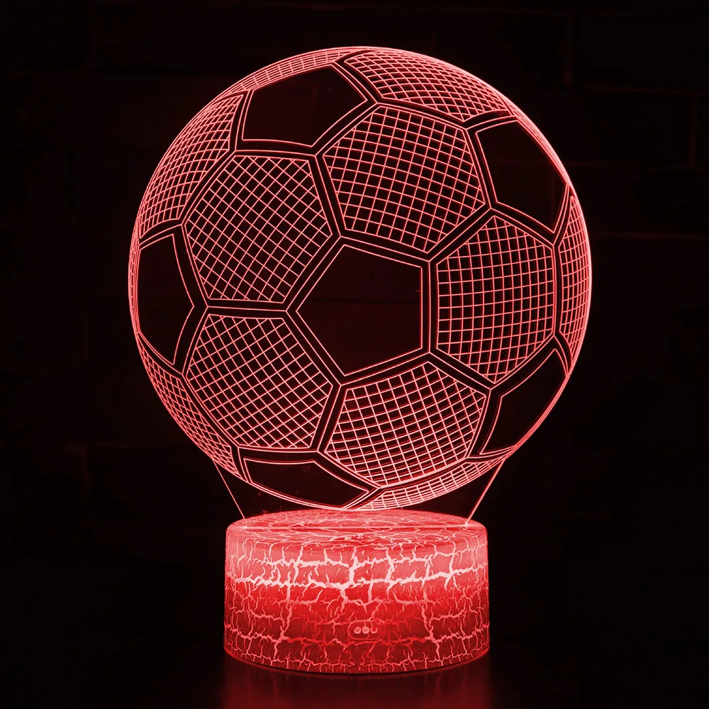 3D ночной светильник светодиодный настольная лампа регби футбольный с