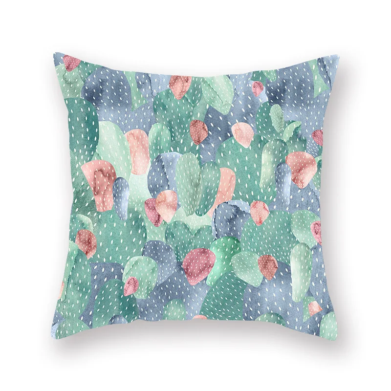 Свежая Подушка с изображением кактуса крышка облачным узором персиковая кожа