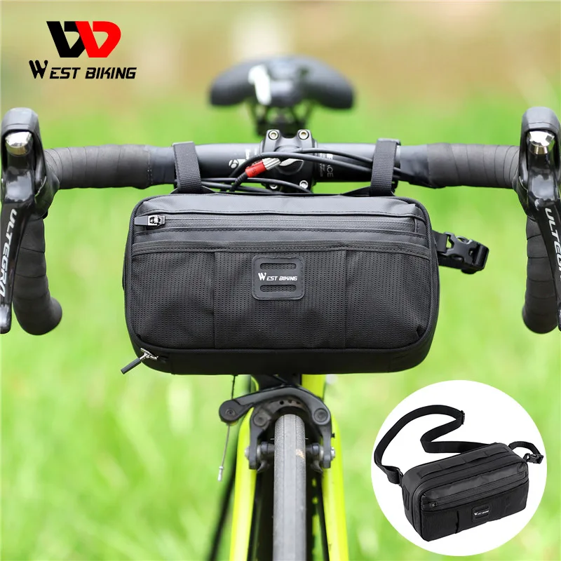

WEST BIKING Multifunction Bicycle Handlebar Bag Shoulder Waist Cycling Frame Bag Large Capacity MTB Road Bike Accessories