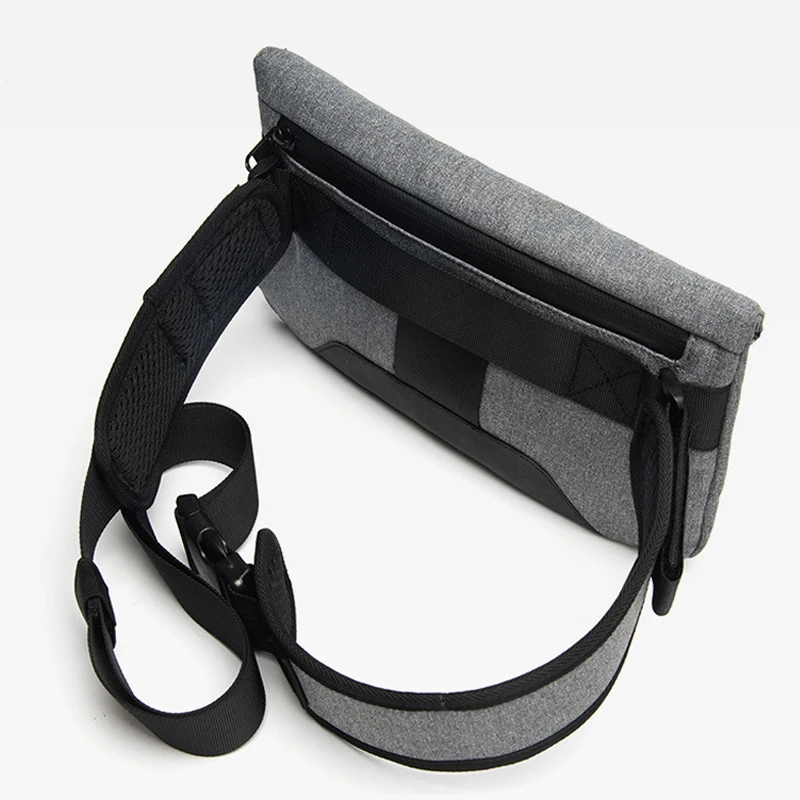 Мужская нагрудная сумка на молнии с usb-портом для путешествий черная