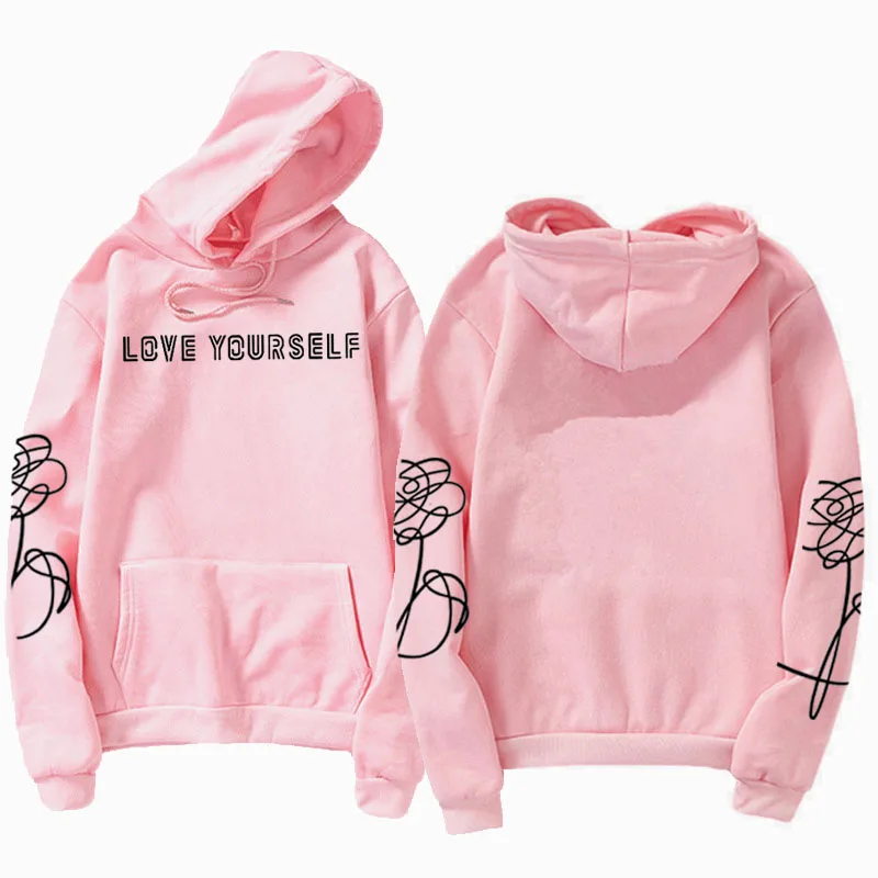 Толстовка с капюшоном KPOP толстовка Bangtan boys love yourself хлопковые толстовки длинным