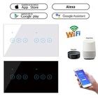 EWeLink WiFi умный светильник выключатель стеклянный сенсорный экран Панель стены Беспроводной 456 Gang Беспроводной дистанционного Управление для Alexa Google Home
