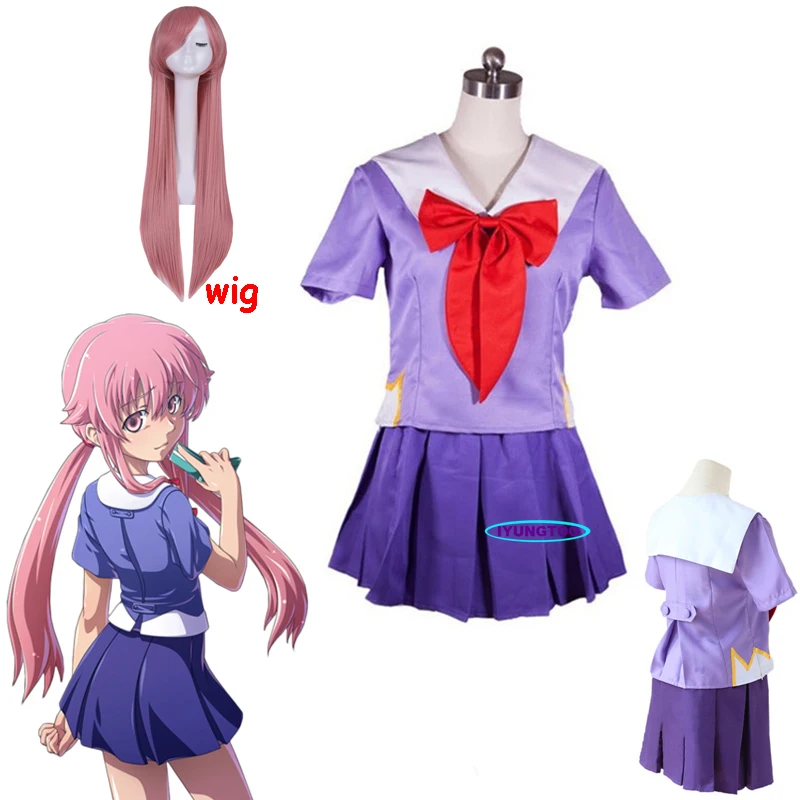 

Дневник будущего Gasai Yuno Mirai Nikki школьная фотосессия костюм парик