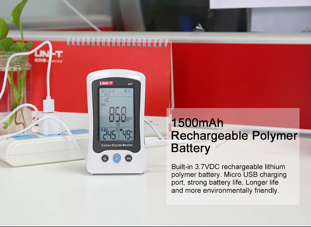 A37 цифровой детектор качества воздуха внутренний/открытый HCHO& TVOC тестер CO2 метр монитор тестер с перезаряжаемой батареей