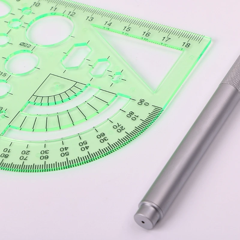 

W3JD зеленый геометрический шаблон чертеж линейки инструменты отображения школьные канцелярские принадлежности