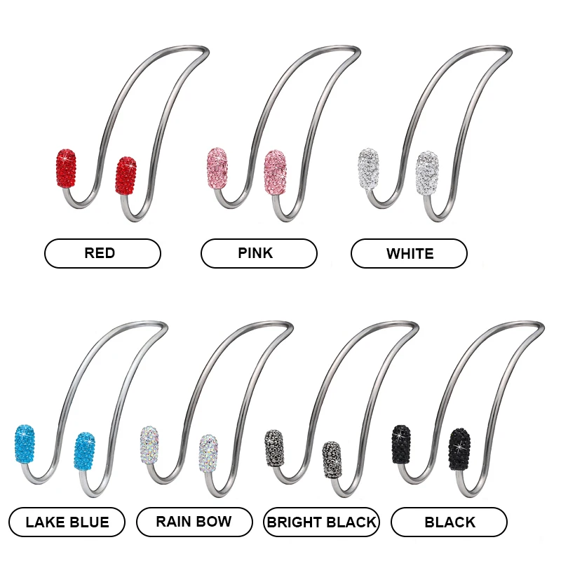 

2Pcs Luxurious Rhinestone Car Seat Hooks Auto Headrest Hanger Holder Bag Purse Clothes Storage Organizers Car Backrest Hooks