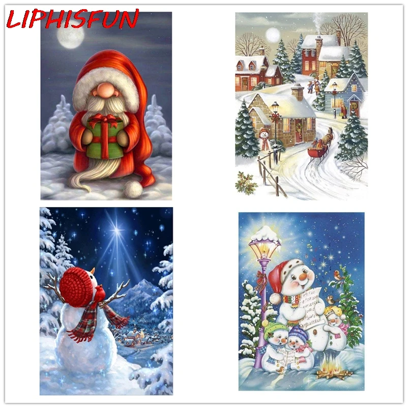 LIPHISFUN полный Diy алмазная живопись Вышивка Мультфильм Санта Клаус для Рождества снеговик картина рукоделие художественное украшение