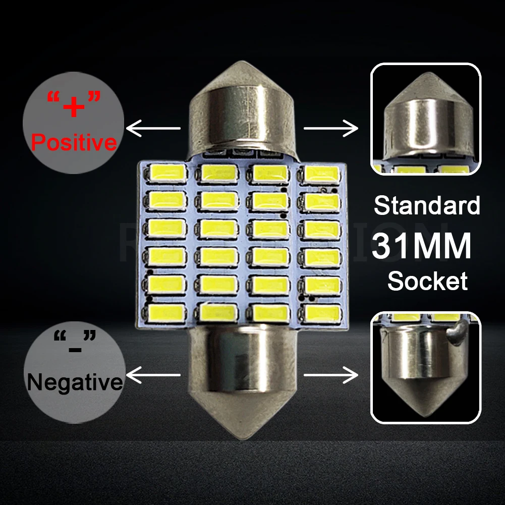 Автомобильный Стайлинг 2 шт. светодиодный фонарь C5W 28 мм 31 36 3014 24 SMD 6000K для дверных