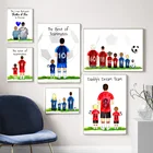 Папа, мама, девочка, семья, футбол, настенная живопись, скандинавские плакаты и принты, настенные картины, украшение для детской спальни