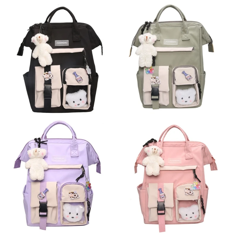 

Women's Candy Colors Backpacks Fancy High School Bags for Teenage Girl Cute Travel Rucksack 066C