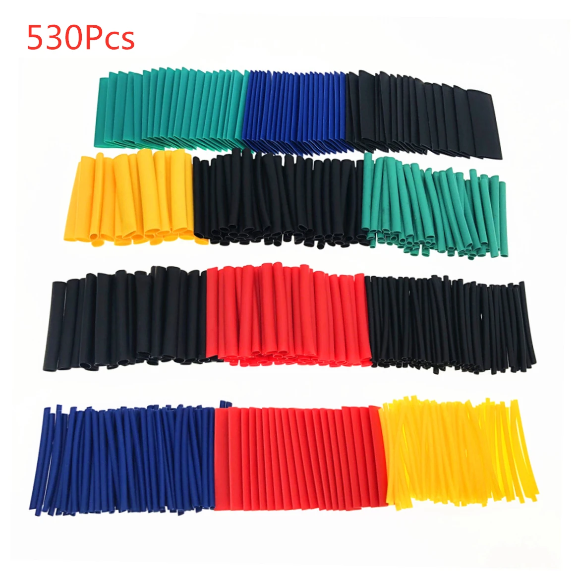 

150pcs - 530Pcs Assorted Polyolefin Heat Shrink Tube Cable Sleeve Wrap Wire Set Insulated Shrinkable Tube