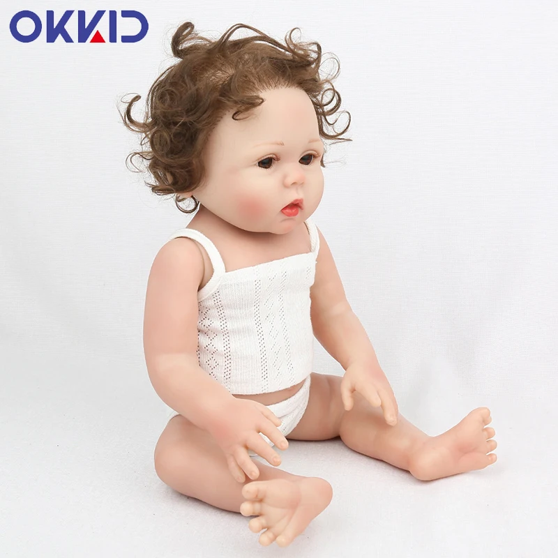 OKKID 45 см силиконовая кукла для всего тела игрушки девочек настоящая Реалистичная