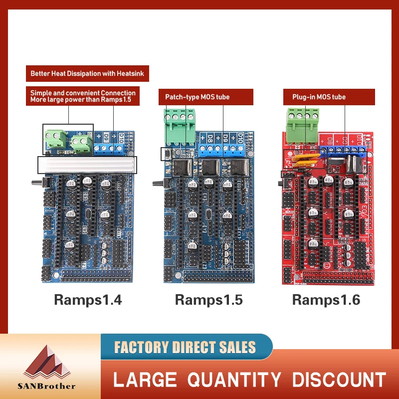 

Ramps 1.6 Expansion Control Panel with Heatsink Upgraded Ramps 1.4/1.5 for arduino 3D Printer Board