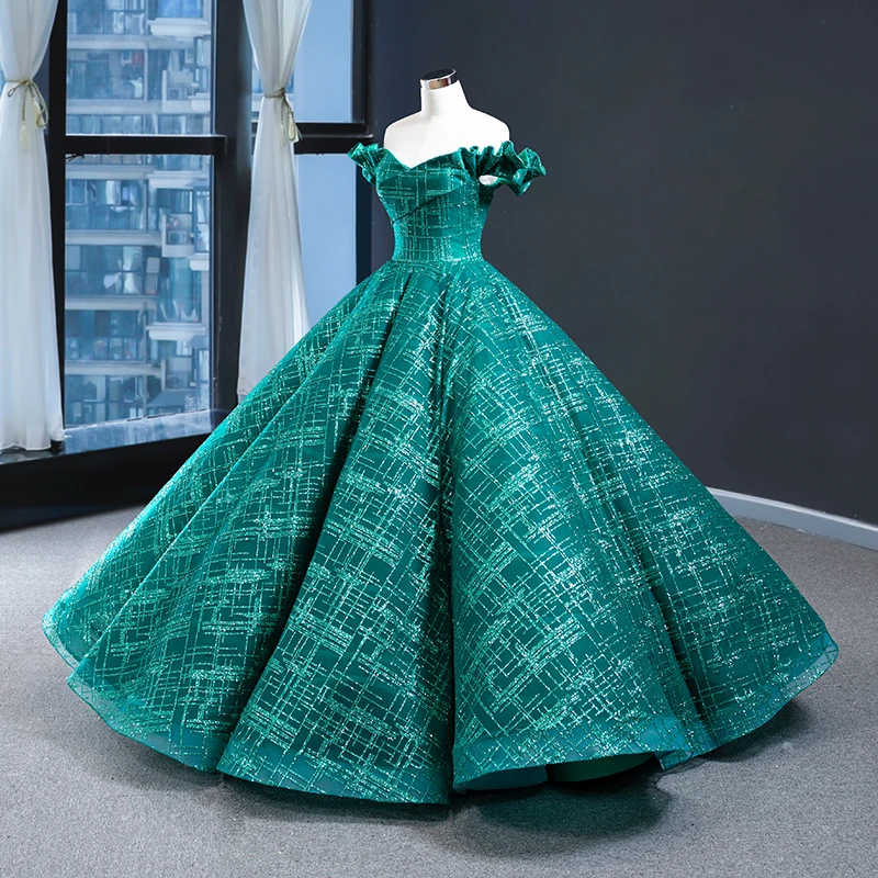 Зеленое роскошное бальное платье с рукавами-крылышками пышное Тюлевое вечернее
