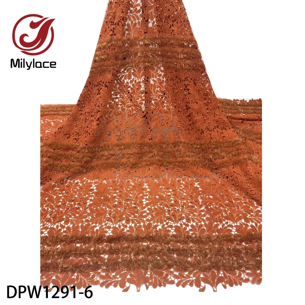 

Latest Guipure Lace Fabric Embroiderey African Lace Fabric High Quality Cord Lace Fabric Nigeria Lace Fabric Wedding DPW1291