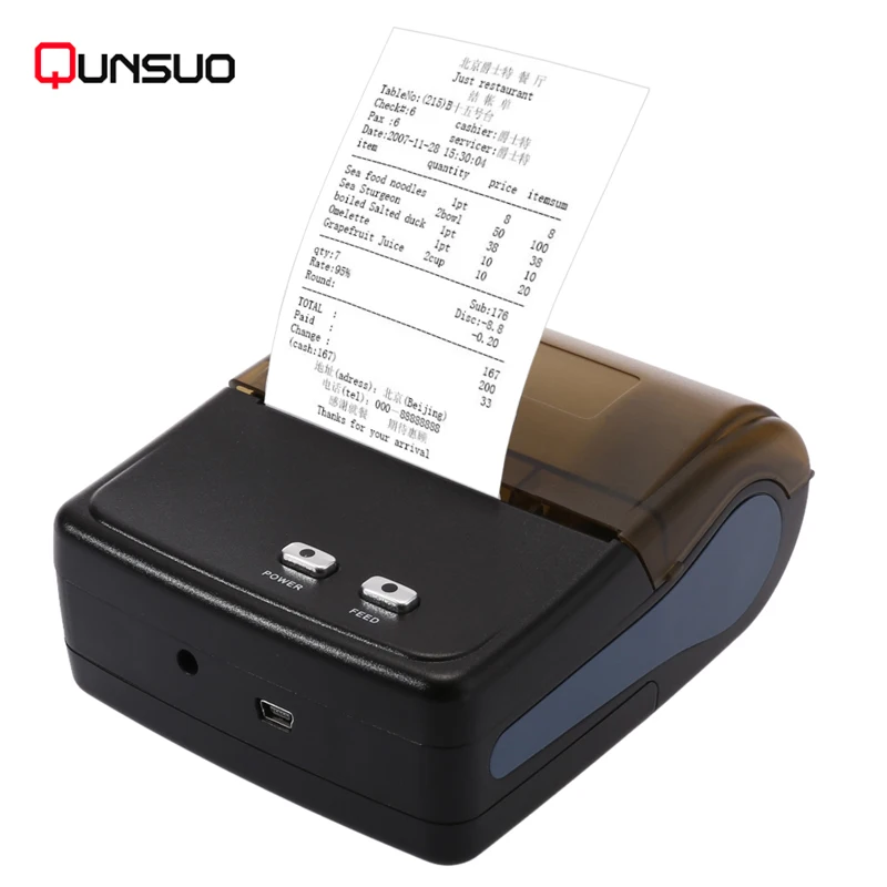 

80mm Bluetooth Thermal Receipt Printer Portable Bill Printer for Android IOS Iphone ipad ESC/POS Terminal